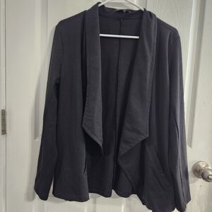 Banana Republic black open waterfall blazer pockets minimalist office women M